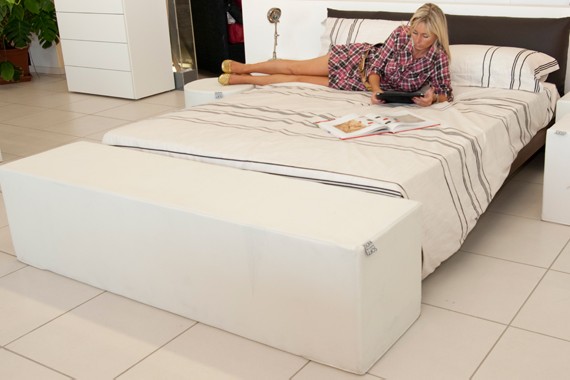 Sofa Soft Pancò: the modular puff-bench in eco-leather