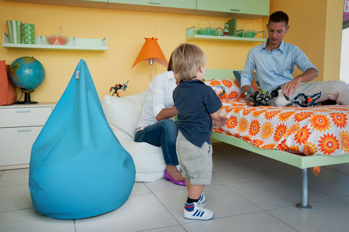 Sofa Soft Poirò Mini - The classic pear-shaped bean bag pouf for kids