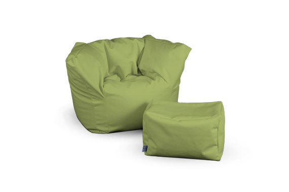 Poltrò e Piedò microfibra verde lucertola