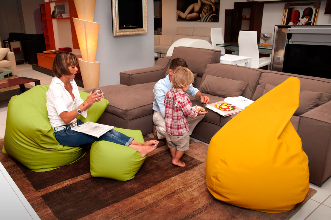 Sofa Soft Poltrò - The big beanbag chair with footrest