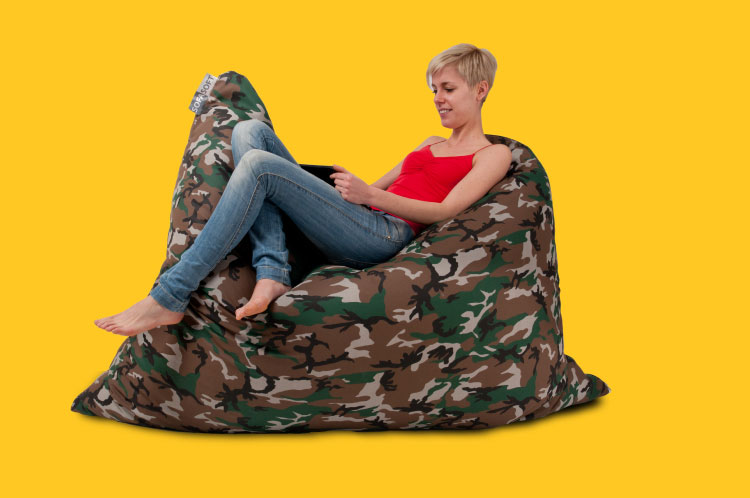 Sofa Soft Softò Army - Il grande cuscinone rettangolare in tessuto camouflage militare