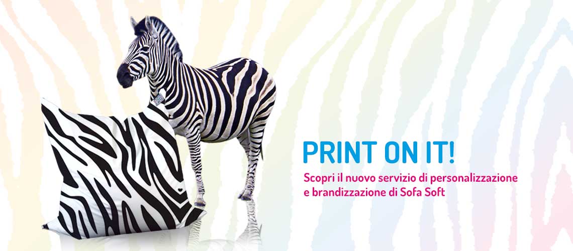 Print on it! Scopri il nuovo servizio di personalizzazione e brandizzazione di bean bag, cuscinoni e pouf.